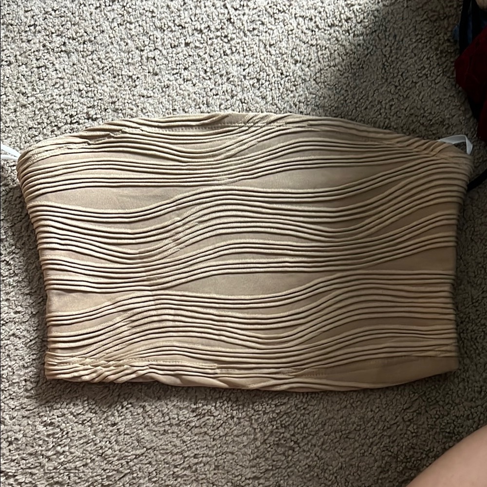 SHEIN Tan Textured Tube Top